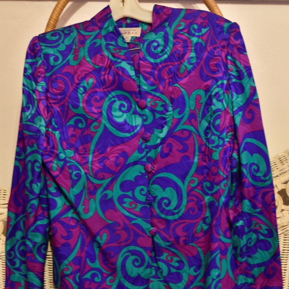 Rare Vintage Adrianna Papell 100% Silk Dress 2 pieces